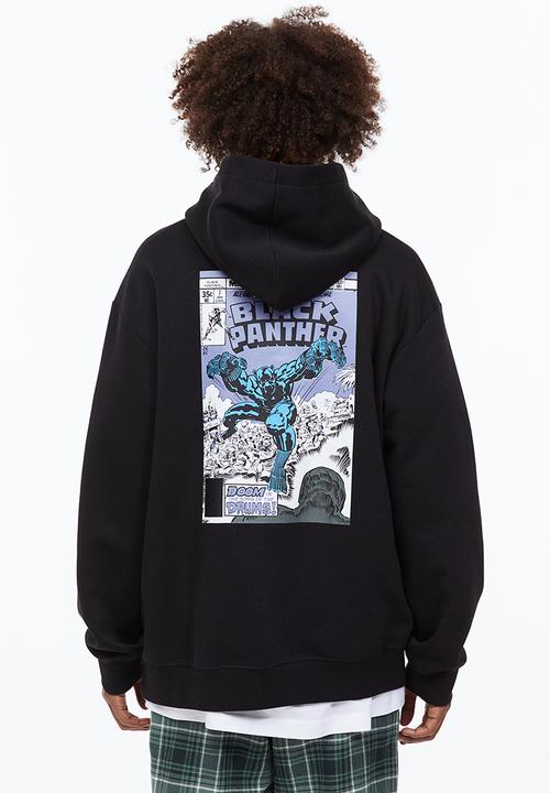 H&M - Relaxed fit hoodie - black/black panther
