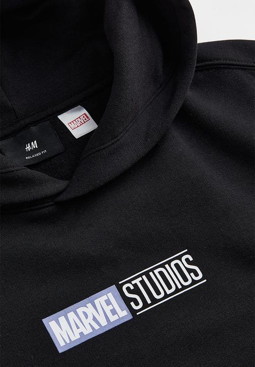 H&M - Relaxed fit hoodie - black/black panther