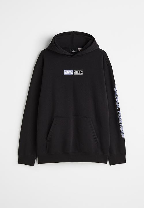 H&M - Relaxed fit hoodie - black/black panther