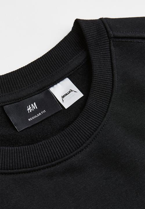 H&M - Regular fit printed sweatshirt - black/metallica
