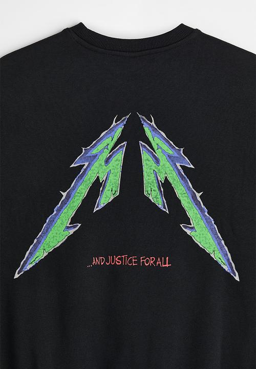 H&M - Regular fit printed sweatshirt - black/metallica