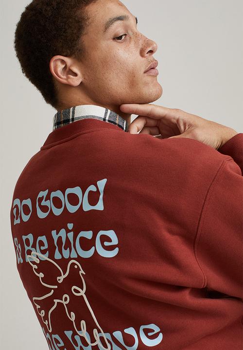 H&M - Relaxed fit printed sweatshirt - rust orange/do good