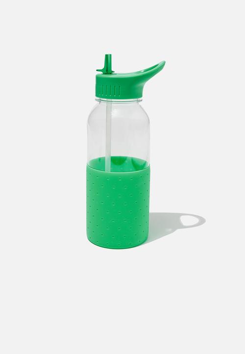 Premium drink it up bottle - jungle teal polka