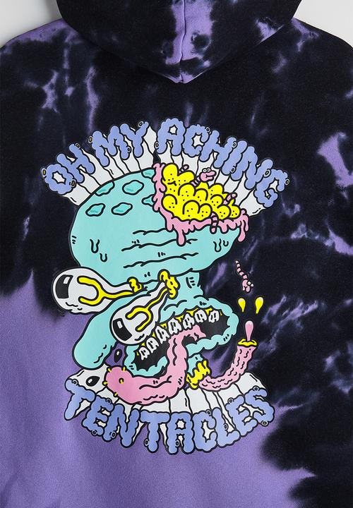 H&M - Relaxed fit hoodie - purple/spongebob