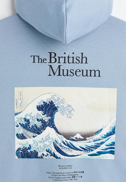 H&M - Relaxed fit hoodie - light blue/the british museum