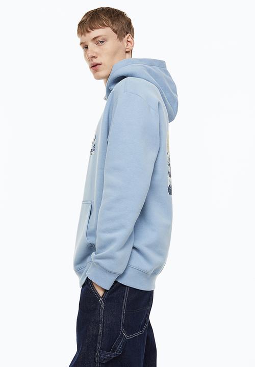 H&M - Relaxed fit hoodie - light blue/the british museum