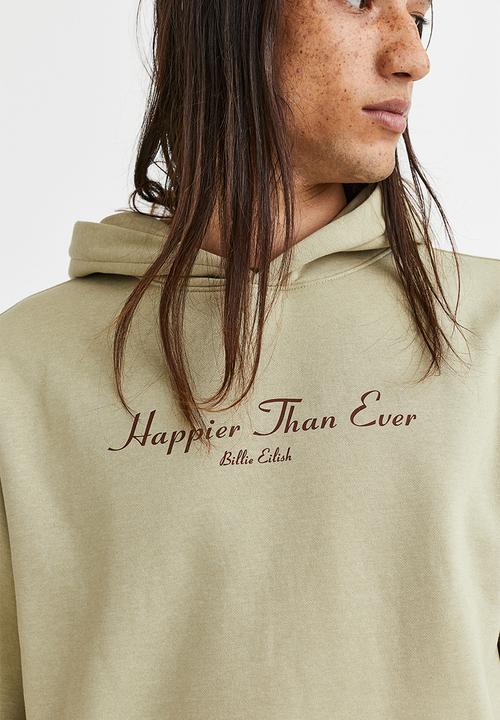 H&M - Relaxed fit hoodie - beige/billie eilish