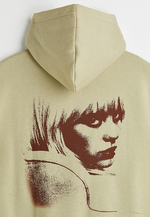 H&M - Relaxed fit hoodie - beige/billie eilish