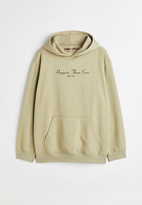 H&M - Relaxed fit hoodie - beige/billie eilish