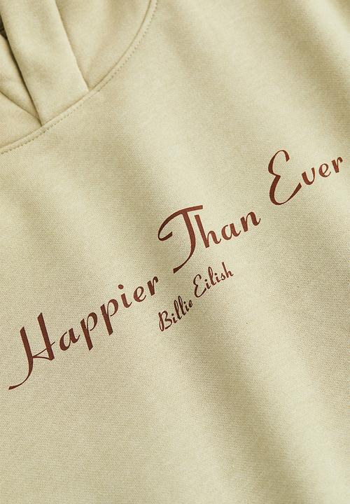 H&M - Relaxed fit hoodie - beige/billie eilish