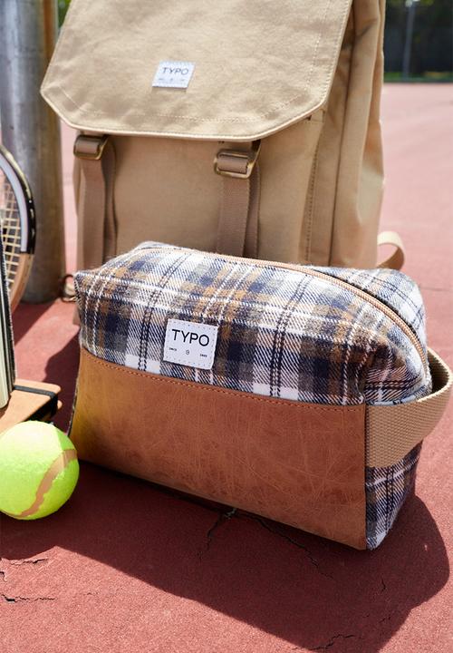 Typo - Explorer wash bag - check/mid tan