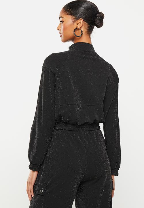 SISSY BOY - Gangs all here pannelled zip through jacket with press studs - black