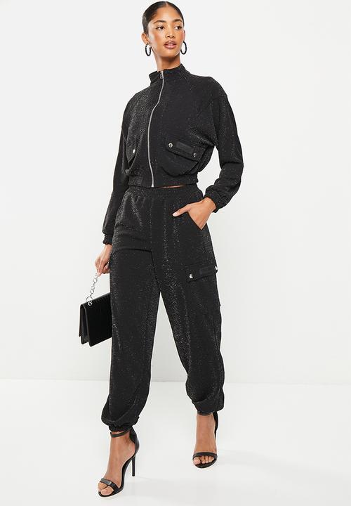 SISSY BOY - Gangs all here pannelled zip through jacket with press studs - black