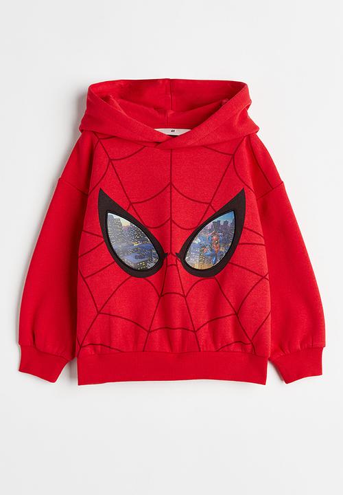 H&M - Printed hoodie - red/spider-man