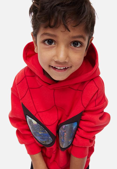 H&M - Printed hoodie - red/spider-man