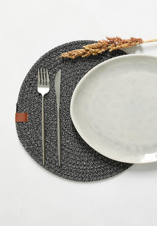 Sixth Floor - Dipuo rope placemat set of 4 - night ash