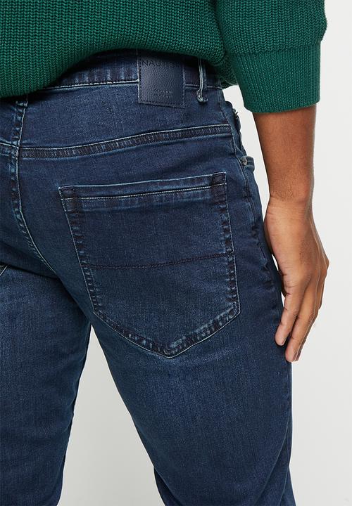 Nautica - Nautica dark wash dobby denim 5 pocket denim  - dobby denim