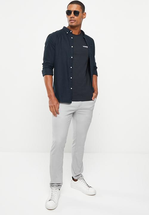 Wrangler - Small kabel emb short sleeve tee - indigo