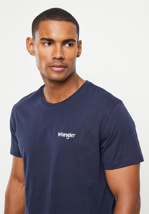 Wrangler - Small kabel emb short sleeve tee - navy