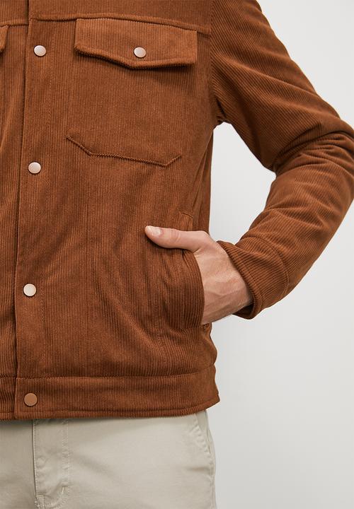 Superbalist - Tibet sherpa lined corduroy trucker jacket - taupe
