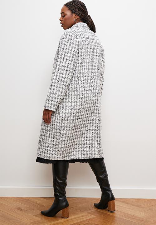 edit - Tweed coat - black & white