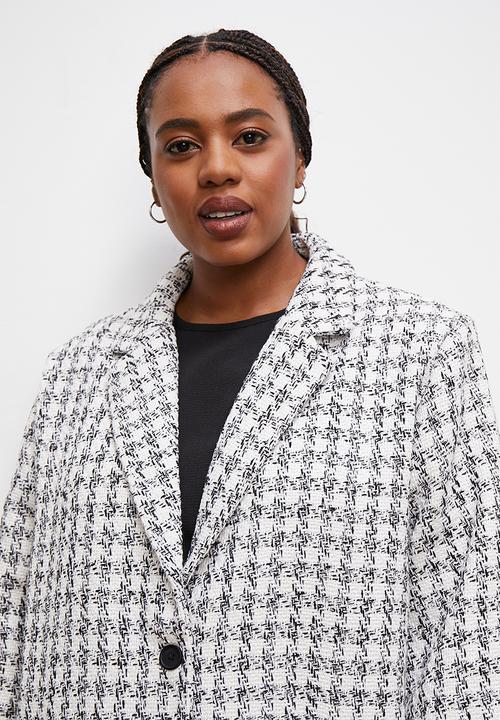edit - Tweed coat - black & white