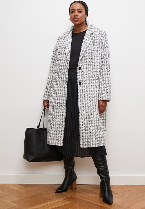 edit - Tweed coat - black & white