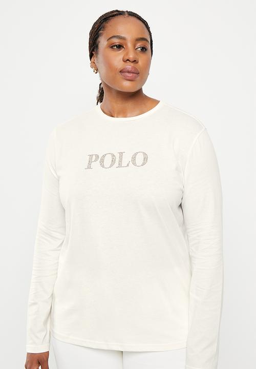 POLO - Plus wmn nailhead long sleeve t-shirt - ecru
