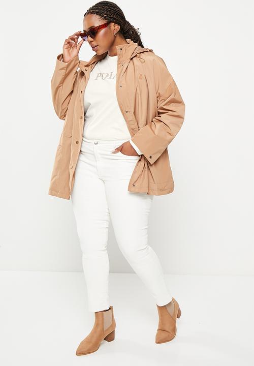 POLO - Plus wmn nailhead long sleeve t-shirt - ecru