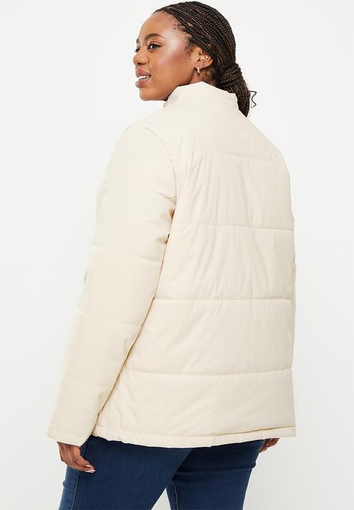 POLO - Plus wmn long sleeve puffer jacket - stone