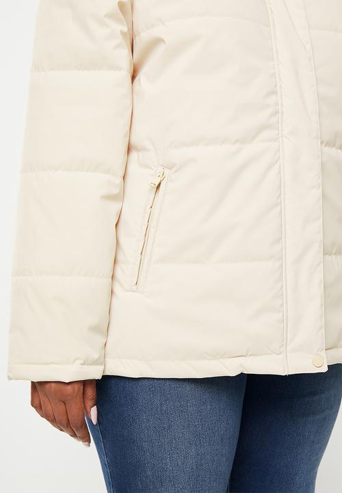 POLO - Plus wmn long sleeve puffer jacket - stone