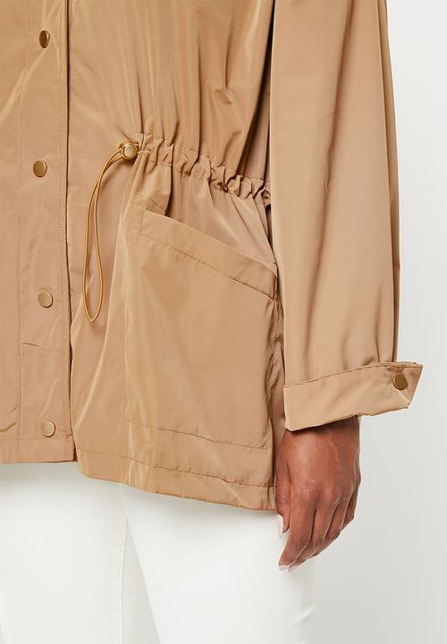 POLO - Plus wmn long sleeve parka jacket - camel