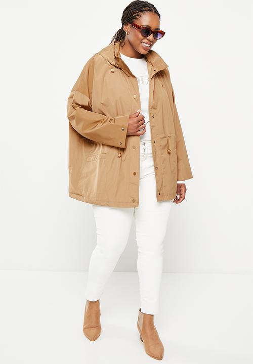 POLO - Plus wmn long sleeve parka jacket - camel