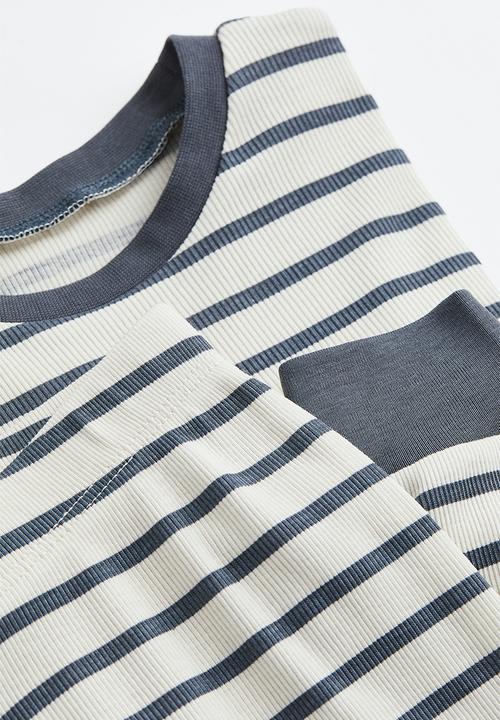 H&M - Cotton pyjamas - grey/striped