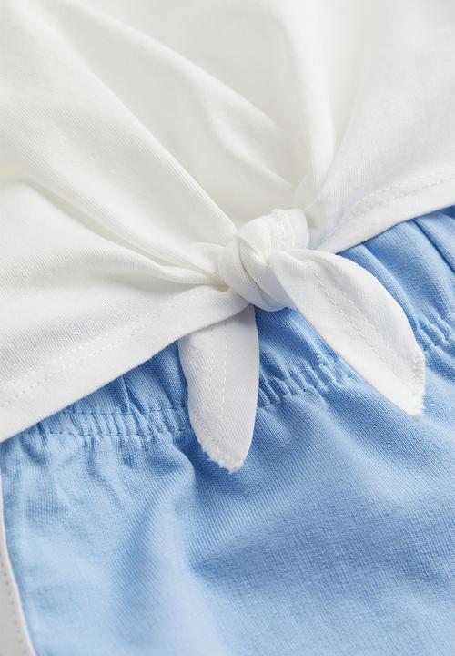 H&M - 2 Piece cotton set - white & light blue
