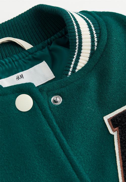 H&M - Baseball jacket - dark green/block-coloured