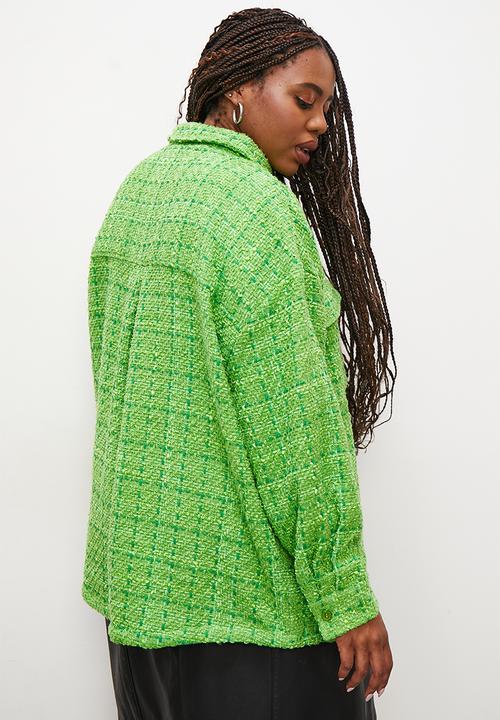 Superbalist - Tweed overshirt - green check