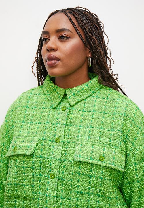 Superbalist - Tweed overshirt - green check