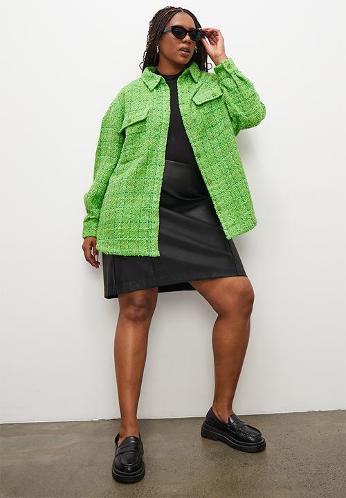 Superbalist - Tweed overshirt - green check