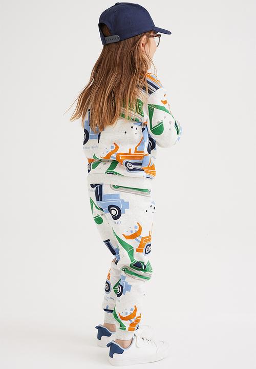 H&M - 2 Piece patterned sweatshirt set - light grey marl/vehicles
