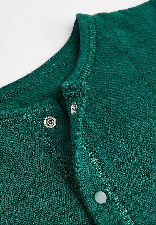 H&M - Quilted jersey romper suit - dark green