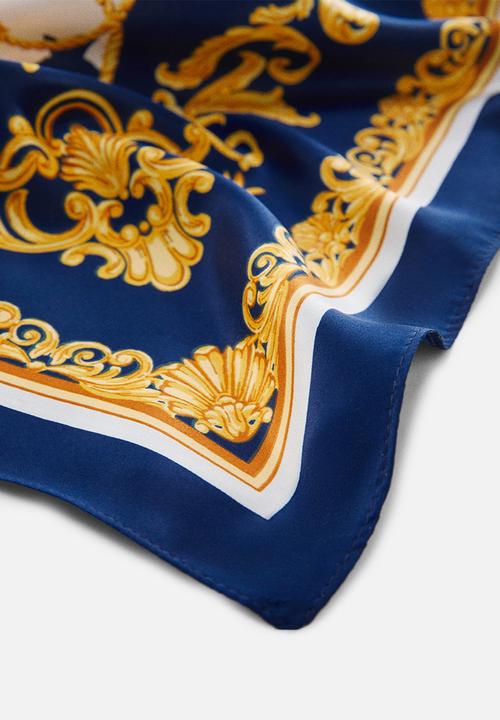 MANGO - Neck scarf star - navy