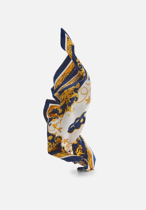 MANGO - Neck scarf star - navy