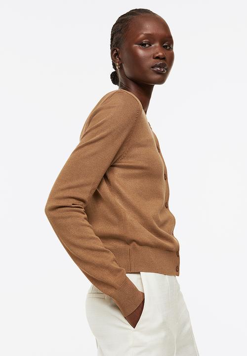 H&M - Fine-knit cardigan - dark beige