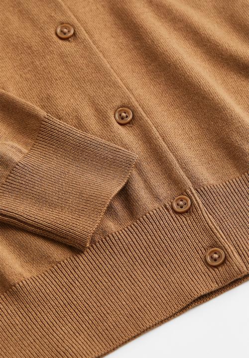 H&M - Fine-knit cardigan - dark beige