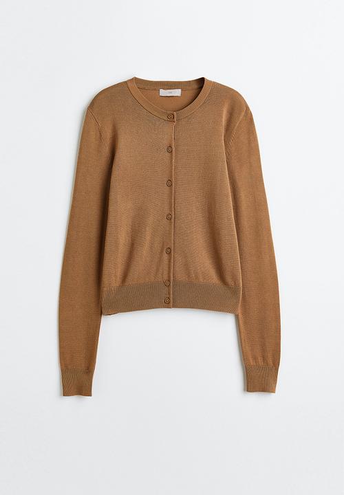 H&M - Fine-knit cardigan - dark beige