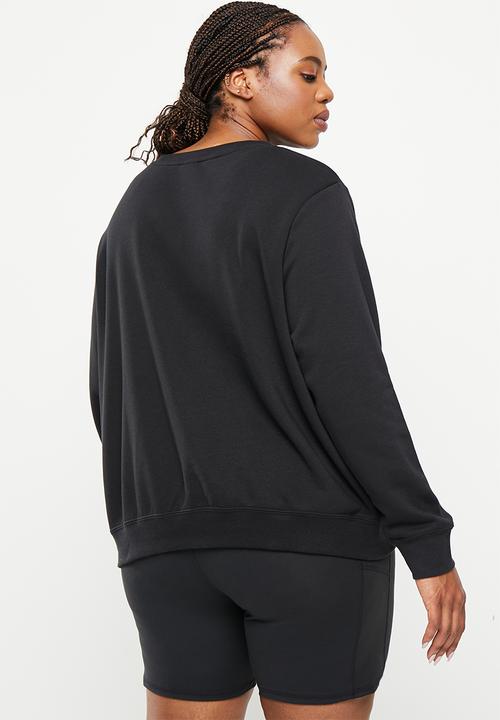 Nike - Plus w nike sportswear air fleece crew - black & white