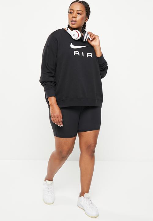 Nike - Plus w nike sportswear air fleece crew - black & white