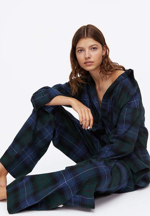 H&M - Checked pyjamas - dark blue/checked