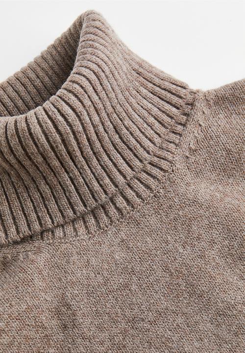 H&M - Oversized polo-neck jumper - dark mole